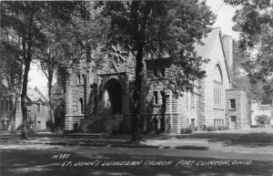 H70/ Port Clinton Ohio RPPC Postcard c50s St John's Lutheran Church 161