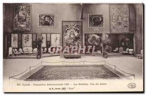 Old Postcard Lyon International exhibition 1914 galleries One of the rooms Ta...