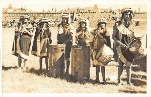 Teotihuacan Mexico Musicos Musicians Real Photo Postcard