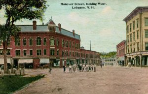 Lebanon, New Hampshire - Kids on bikes - downtown on Hanover Street - c1908