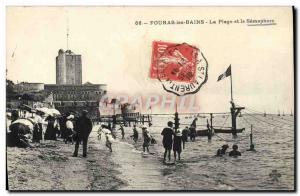 Old Postcard Fouras Les Bains The Beach And The Semaphore