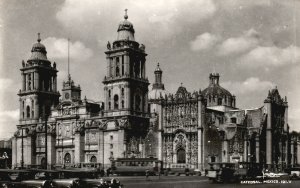 Vintage Postcard 1900's View of Cathedral Mexico City D. F. MX RPPC Photo