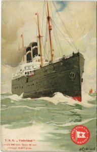 PC ADVERTISING, RED STAR LINE, POSTER TYPE, Vintage LITHO Postcard (b28106)