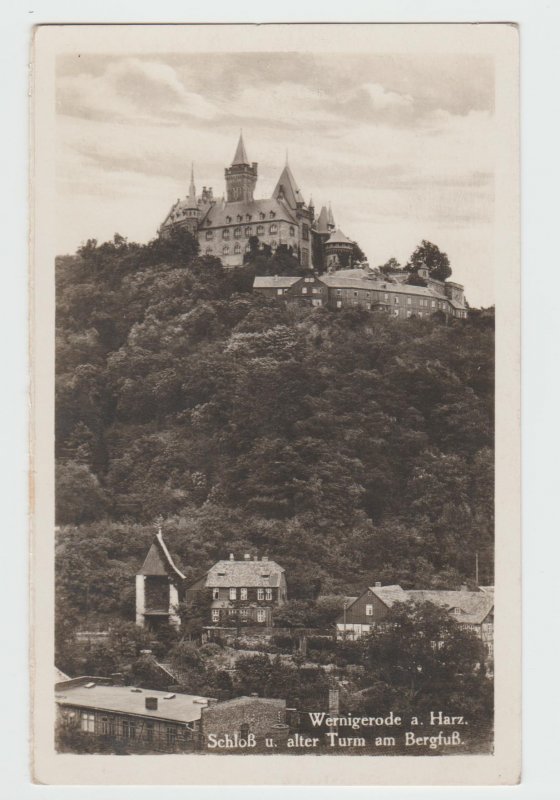 Vintage RPPC Postcard Wernigerode_Harz Castle and old tower Germany 1933