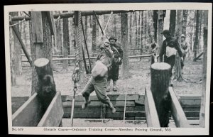 Vintage Postcard 1941 Obstacle Course, Aberdeen Proving Ground, MD (REAL PHOTO)
