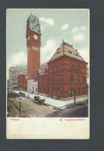 Ca 1906 Post Card Chicago IL Polk St Depot  Built 1883 UDB Used Not Posted