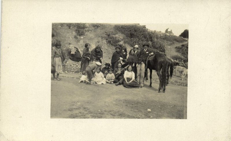 colombia, MONSERRATE, Group of People (1930) RPPC Postcard