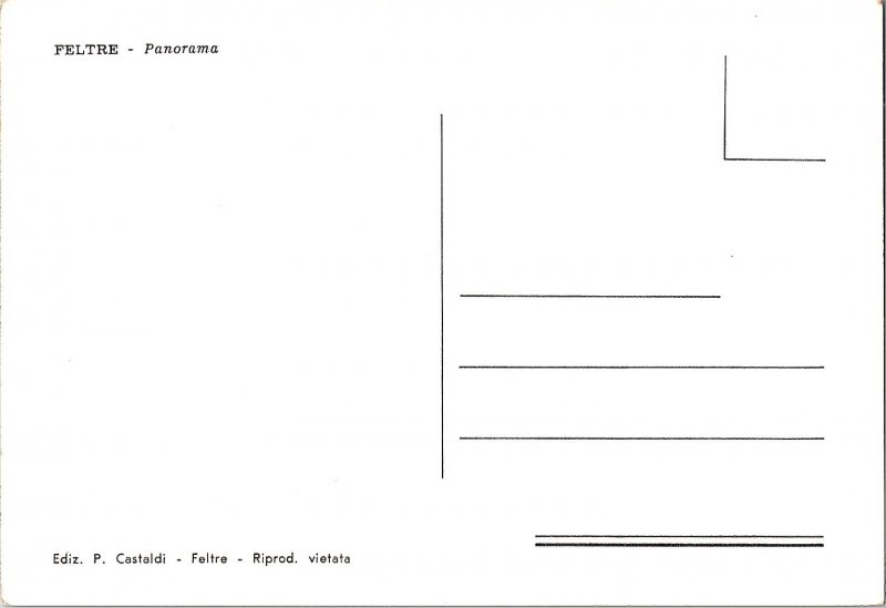 Panoramic View Feltre Italy 1960s Postcard