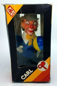 Vintage Carl Original de Cuerda Juguete Payaso Con Caja