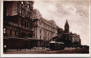 Australia Swanston St And Town Hall Melbourne Vintage RPPC C058