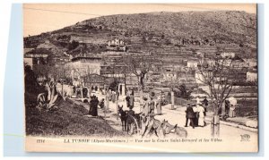 Cours Saint Bernard And Villas La Turbie France Black And White Postcard