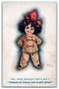 c1910's Cute Little Girl Am I Nice Enough For A Boy Fred Spurgin Posted Postcard