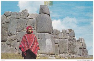 Sacsayhuaman Inca Fortress, Native Man, CUZCO, Peru, 40-60´s