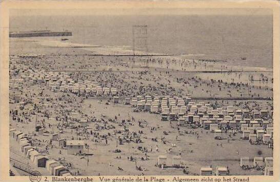 Belgium Blankenberge Vue generale de la Plage 1932