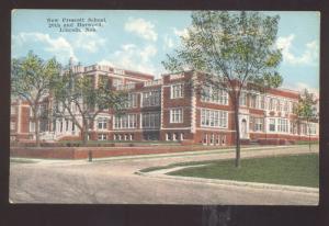 LINCOLN NEBRASKA NEW PRESCOTT SCHOOL BUILDING VINTAGE POSTCARD