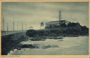 brazil, SALVADOR, Bahia, Pharól da Barra, Lighthouse (1920s) Catilina Postcard