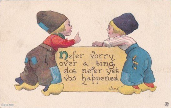 Young Dutch Boys Nefer Vorry Over A Ting 1913 Signed Wall