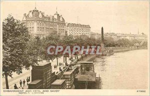 Old Postcard EMBANKMENT AND CECIL AND SAVOY HOTEL LONDON