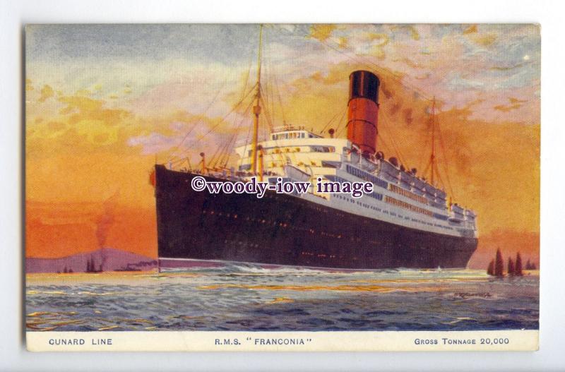 LS1078 - Cunard Liner - Franconia - artist Odin Rosenvinge - postcard