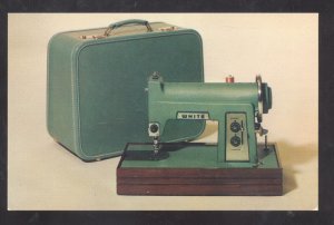 WHITE SEWING MACHINE COMPANY GREEN WITH CASE VINTAGE ADVERTISING POSTCARD