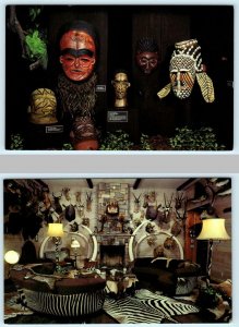 2 4X6 Postcards RENO, NV ~ AFRICAN TRIBAL MASK, HUNTING Wilbur D. May Museum