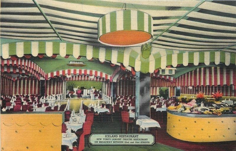 New York City~Iceland Theatre Restaurant~Dine~Dance~Interior~Art Deco~1940s