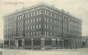 North Dakota Gardner Hotel Fargo Broadway Pharmacy Postcard 22-6479