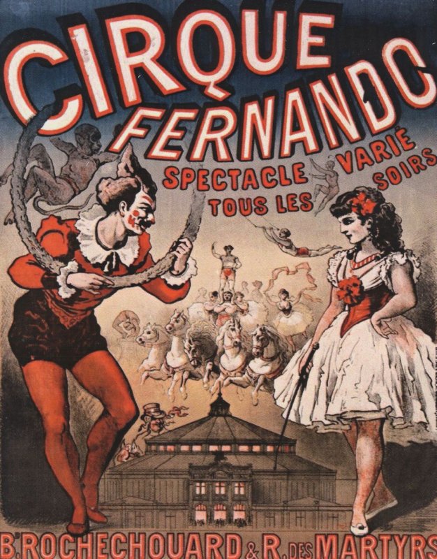 Cirque Fernando Clown French Circus Modern Poster Postcard