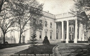 Vintage Postcard Main Entrance White House Historical Building Washington D.C.