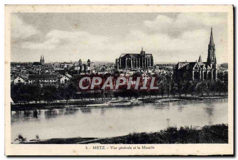 Old Postcard Metz Vue Generale And The Moselle