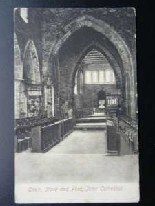 Scotland Isle of Iona IONA CATHEDRAL Choir Nave & Font - Old Postcard