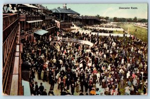 Yorkshire England Postcard View of Crowd from Seat Area Doncaster Races c1910