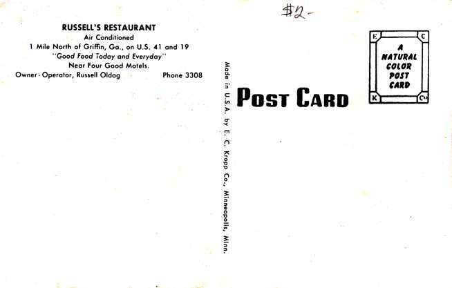 Russell's Restaurant - Griffin GA, Georgia