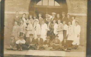 1916 RPPC Postcard Students & Teachers Minco OK High School, Grady County