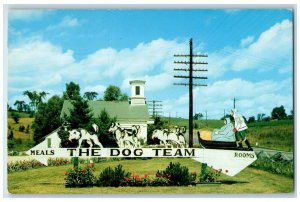 c1960 Dog Team Historic Spot New Haven River Middlebury Vermont Vintage Postcard 