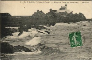 CPA ILE DE BREHAT Le Phare du Paon par Grosse Mer (1165760)