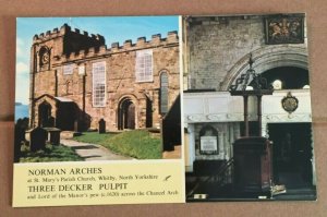 POSTCARD - UNUSED - NORMAN ARCHES & 3 DECKER PULPIT, WHITBY YORKSHIRE , ENGLAND