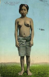 philippines, Luzon, Nueva Viscaya, Nude Infugao Woman (1910s) Postcard