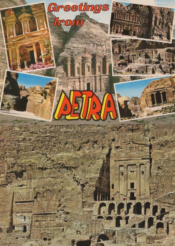Petra Jordan Law Courts & Greetings 2x Postcard s