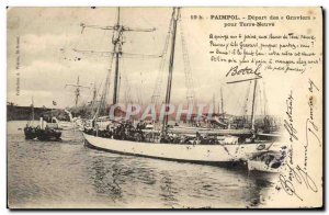 Old Postcard Boat fishing paimpol Gravels of Departure for Newfoundland Botrel