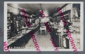 Wood Lake MINNESOTA RPPC c1910 INTERIOR GENERAL STORE Sheele nr Granite Falls