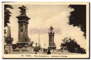 Old Postcard Paris Pont Alexandre III Eiffel Tower