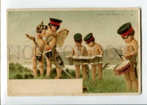 3105781 GERMAN PROPAGANDA KAIZER Angels CUPID in WAR old LITHO