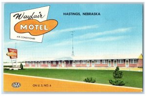 c1940's Wayfair Motel Exterior Roadside Hastings Nebraska NE Unposted Postcard