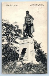 Budapest Hungary Postcard View of Washington Monument 1908 Antique Posted