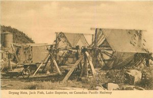 Canadian Pacific Railway Drying Nets Jack Fish Lake Superior Canada 1920s 7696