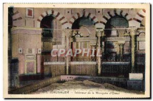 Old Postcard Jerusalem Interior of the Mosque of & # 39Omar