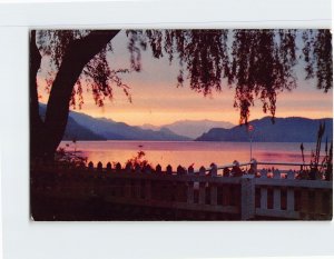 Postcard A twilight view from The Harrison Hotel, Harrison Hot Springs, Canada