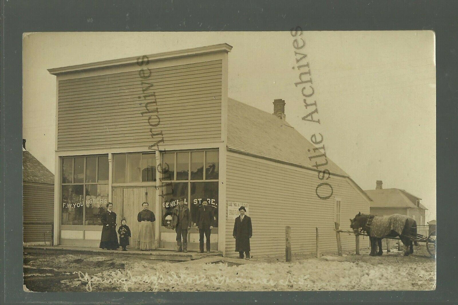 Gwinner NORTH DAKOTA RP c1910 GENERAL STORE Youngberg nr Oakes Lisbon