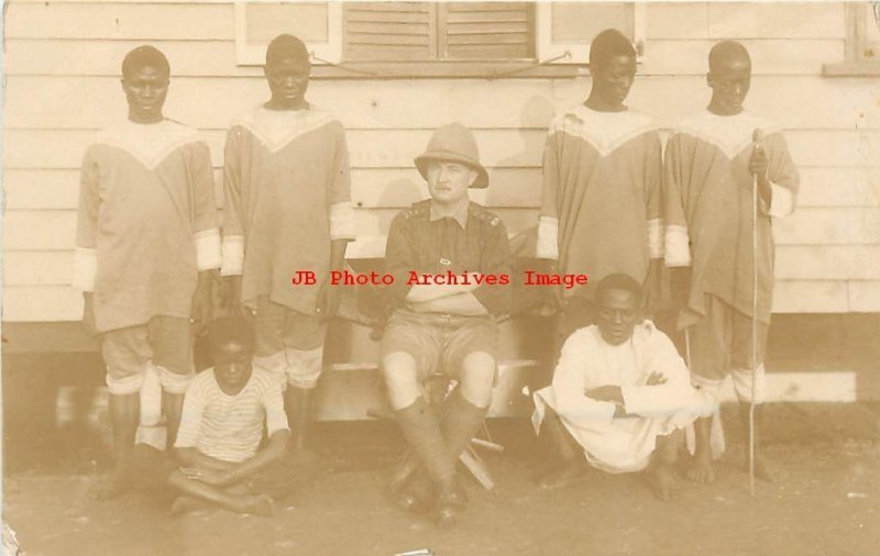 2 Postcards, Sierra Leone, RPPC, Man with His Hammock Boys, Bearers & Servent 